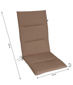 KETTtex Hochlehnerpolster Lindos Taupe, Ca. B120/H4/T50 Cm -Optimal Gartenmöbel Geschäft 6906986 WE BG 001 KETTtexHochlehnerpolsterLindosTaupe