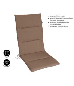 KETTtex Hochlehnerpolster Lindos Taupe, Ca. B120/H4/T50 Cm -Optimal Gartenmöbel Geschäft 6906986 WE IG 001 KETTtexHochlehnerpolsterLindosTaupe