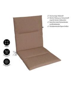 KETTtex Niederlehnerpolster Lindos Taupe, Ca. B100/H4/T50 Cm -Optimal Gartenmöbel Geschäft 6907000 WE IG 001 KETTtexNiederlehnerpolsterLindosTaupe