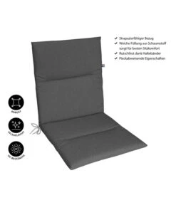 KETTtex Niederlehnerpolster Lindos Grau, Ca. B100/H4/T50 Cm -Optimal Gartenmöbel Geschäft 6907026 WE IG 001 KETTtexNiederlehnerpolsterLindosGrau