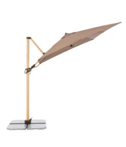 Doppler Pendelschirm Aluwood, Rechteckig, Ca. B300/T220 Cm -Optimal Gartenmöbel Geschäft 6910525 WE FS 005 PendelschirmAluWoodGreige