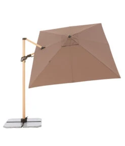 Doppler Pendelschirm Aluwood, Rechteckig, Ca. B300/T220 Cm -Optimal Gartenmöbel Geschäft 6910525 WE FS 007 PendelschirmAluWoodGreige