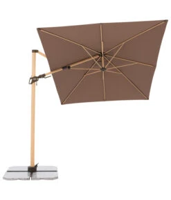 Doppler Pendelschirm Aluwood, Rechteckig, Ca. B300/T220 Cm -Optimal Gartenmöbel Geschäft 6910525 WE FS 009 PendelschirmAluWoodGreige