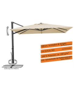 Schneider Ampelschirm Rhodos Smart, Quadratisch, Ca. B300/T300 Cm -Optimal Gartenmöbel Geschäft 6953384 WE IG 002 SchneiderAmpelschirmRhodosSmart