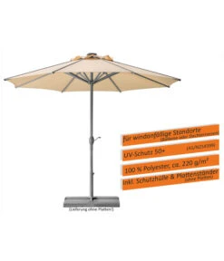 Schneider Sonnenschirm Rooftop, Rund, Ca. Ø350 Cm -Optimal Gartenmöbel Geschäft 6953442 WE IG 001 SchneiderSonnenschirmRooftop350natur1