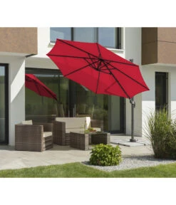 Schneider Ampelschirm Rhodos Junior, Rund, Ca. Ø300 Cm -Optimal Gartenmöbel Geschäft 6953574 WE MO 001 SchneiderAmpelschirmRhodosJunior300cmrot