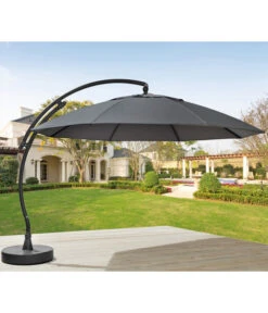Sun Garden Ampelschirm Easy-Sun, Rund, Ca. Ø375 Cm -Optimal Gartenmöbel Geschäft 6987853 WE MO 001 SienaGardenAmpelschirmEasySun375cmGrau