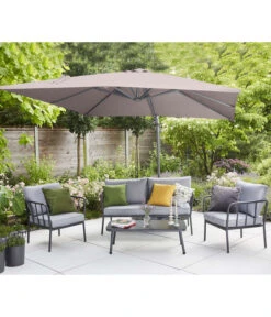 Siena Garden Ampelschirm California N+, Quadratisch, Ca. B300/300 Cm -Optimal Gartenmöbel Geschäft 6987960 WE MO 001 SienaGardenAmpelschirmCaliforniaN300x300cmTaupe