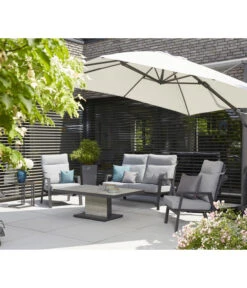 Siena Garden Ampelschirm Sunset N+, Quadratisch, Ca. B300/T300 Cm -Optimal Gartenmöbel Geschäft 6988075 WE MO 001 SienaGardenAmpelschirmSunsetN300x300cmGrau